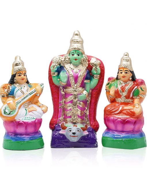 Saraswati Lakshmi Parvati Small Golu Dolls Set - Image 7