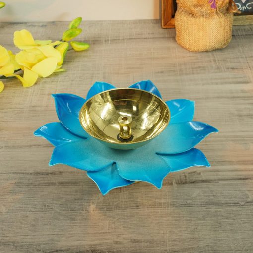 Lotus Diya Blue Color