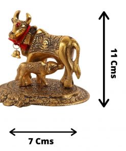 Brass Kamadhenu Cow and Calf Idol