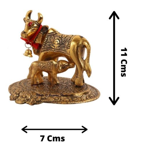 Brass Kamadhenu Cow and Calf Idol