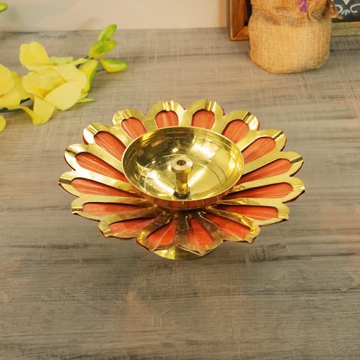 Lotus Brass Diya for Diwali Decoration