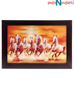 7 Running white Horses Painting for Vastu -Puja N Pujari