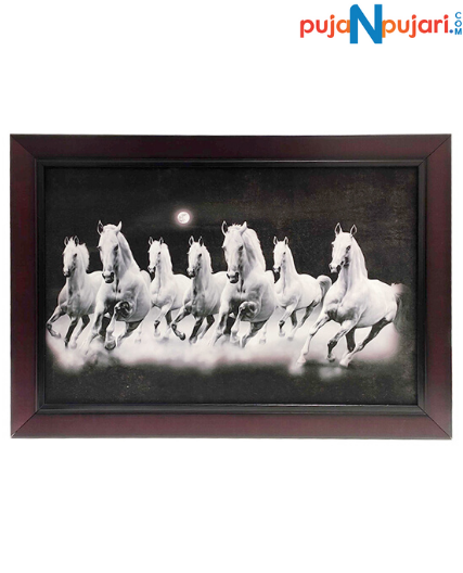 7 White Horses Wall Painting For Vastu - Puja N Pujari