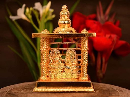 Gold Plated Laxmi Ganesha Temple