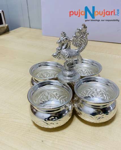 Four Sindoor Cup German Silver