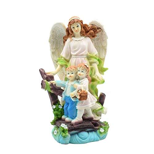 Montefiori Collection Figurine Angel Guarding Children Religious Water  Fountain - Accents