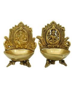 Brass Lakshmi Ganesh Table Diya