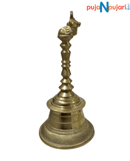 Brass Nandi Hand Held Bell 7 Inches