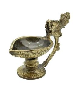 Brass Peacock Aarti Diya Oil Lamp for Pooja Room