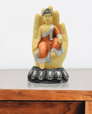Buddha Sitting on Palm Statue Showpiece for Home Decor