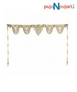 Earthen Metal Golden White Handcrafted Colourful Beeds Toran