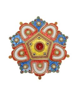 Kundan Stone Flower Design Acrylic Rangoli Set