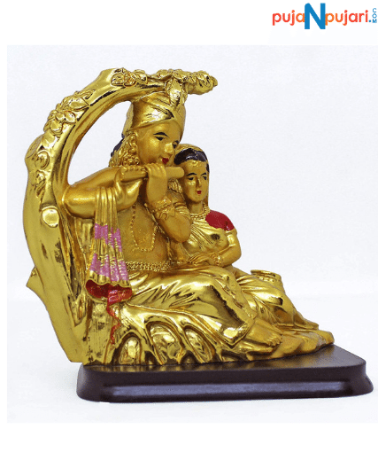 Gold Plated Radha Krishna Murti