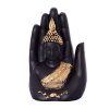 Hand Buddha Face Polyresin Black Color Idol