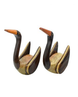 Handicraft Wooden Swan Pair