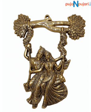Hanging Metal Radha Krishna Jhula Idol Statue