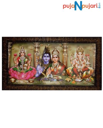 Lakshmi Ganesh and Shiva Parvati Photo Frame
