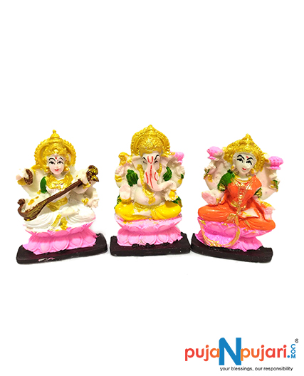 Lakshmi Ganesha Saraswati Showpiece Idol