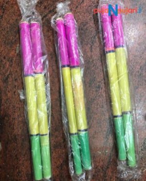 Multi Color Wooden Dandiya Sticks 1 Pair