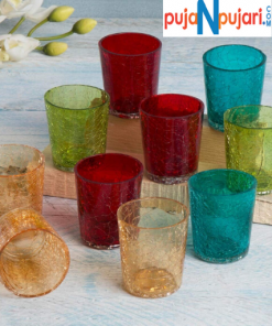 Orchard Glass Crackle Tea Light Holders