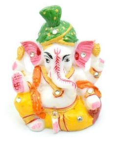 Pagadi Ganesh on Marble Pooja Chowki