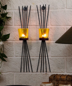 Set of 2 Wall Hanging Tealight Light Holder