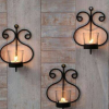 Set of 3 Iron Wall Sconce Candle Holder