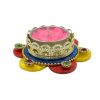 Stone Decoration Acrylic Rangoli with Tealight Candle Holder