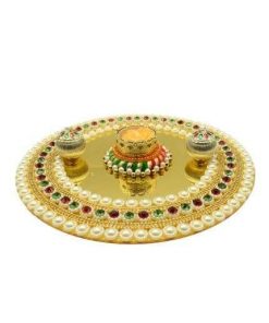 Stone Design Acrylic Rangoli Sheet with Tealight Candle