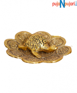 Gold Plated Tortoise On Plate Vastu - Puja N Pujari