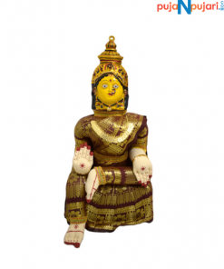 Varamahalakshmi Idol Gold and Brown Saree- Puja N Pujari