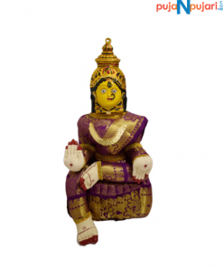 Varamahalakshmi Idol Gold and Voilet Saree- Puja N Pujari