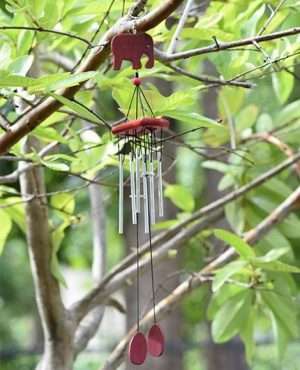 Wooden Elephant Wind Chime