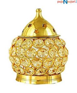 Akhand Diya Decorative Brass Crystal