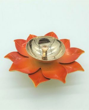 Lotus Diya Orange Color
