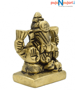 Brass Lord Ganesha Idol for Good Luck -Puja N Pujari