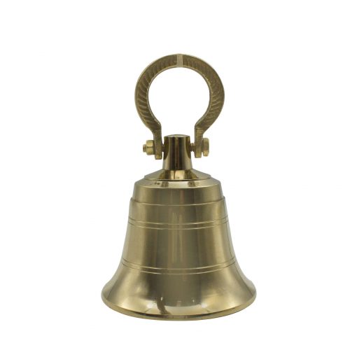 Brass Hanging Bell Solid Bell with Deep Sound For Wall & Door Mandir Temple- Small