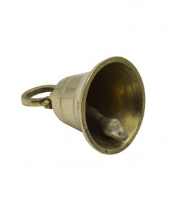 Brass Hanging Bell Solid Bell with Deep Sound For Wall & Door Mandir Temple- Small