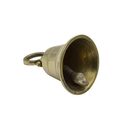 Brass Hanging Bell Solid Bell with Deep Sound For Wall & Door Mandir Temple- Small