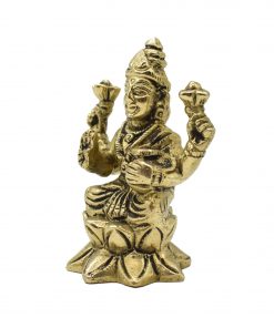 Brass Lakshmi Devi sitting on lotus