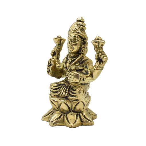 Brass Lakshmi Devi sitting on lotus