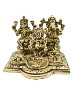 Brass Shiva Parivar Idol with Ganesha and Karthikey