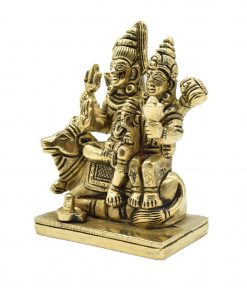 Shiva Parvati Sitting On Nandi Brass Idol