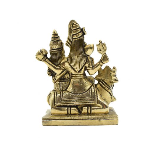 Shiva Parvati Sitting On Nandi Brass Idol