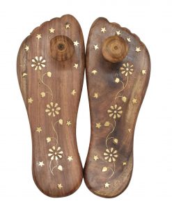 andwork Wearable Wooden Chappal For Mandir Big Size