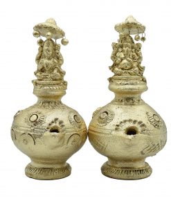 Gold Color Mud Diya Deepam for Pooja Room