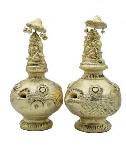 Gold Color Mud Diya Deepam for Pooja Room