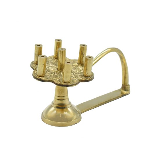 Long Wicks Arati Brass Diya For Puja with Handle