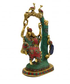 Brass Radha Krishna Jhula Wall Hanging