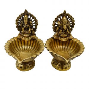 Brass Diwali Diya Kuber Diya Pooja Deepak (Set of 2)